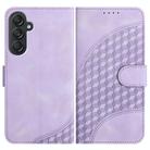 For Samsung Galaxy M35 Elephant Head Embossed Phone Leather Case with Lanyard(Light Purple) - 1