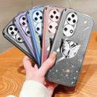 For Huawei P50 Plated Gradient Glitter Butterfly Holder TPU Phone Case(Silver) - 2