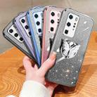 For Huawei P40 Pro Plated Gradient Glitter Butterfly Holder TPU Phone Case(Silver) - 2