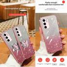 For Huawei P40 Plated Gradient Glitter Butterfly Holder TPU Phone Case(Pink) - 3