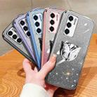 For Huawei P40 Plated Gradient Glitter Butterfly Holder TPU Phone Case(Silver) - 2