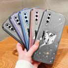 For Huawei P30 Plated Gradient Glitter Butterfly Holder TPU Phone Case(Silver) - 2