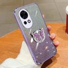 For Huawei nova 12 Pro Plated Gradient Glitter Butterfly Holder TPU Phone Case(Purple) - 1