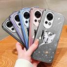 For Huawei nova 12 Pro Plated Gradient Glitter Butterfly Holder TPU Phone Case(Purple) - 2