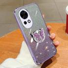 For Huawei nova 12 Plated Gradient Glitter Butterfly Holder TPU Phone Case(Purple) - 1