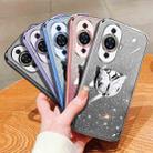 For Huawei nova 11 Plated Gradient Glitter Butterfly Holder TPU Phone Case(Silver) - 2