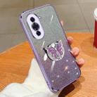 For Huawei nova 10 Plated Gradient Glitter Butterfly Holder TPU Phone Case(Purple) - 1