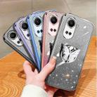 For Huawei nova 10 SE Plated Gradient Glitter Butterfly Holder TPU Phone Case(Silver) - 2