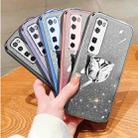 For Huawei nova 7 Pro Plated Gradient Glitter Butterfly Holder TPU Phone Case(Silver) - 2