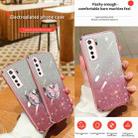 For Huawei nova 7 SE Plated Gradient Glitter Butterfly Holder TPU Phone Case(Pink) - 3