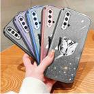 For Huawei nova 5 Plated Gradient Glitter Butterfly Holder TPU Phone Case(Silver) - 2