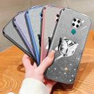 For Huawei nova 5i Pro Plated Gradient Glitter Butterfly Holder TPU Phone Case(Silver) - 2
