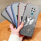 For Huawei nova 5i Pro Plated Gradient Glitter Butterfly Holder TPU Phone Case(Sierra Blue) - 2