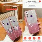 For Huawei Y6p Plated Gradient Glitter Butterfly Holder TPU Phone Case(Pink) - 3