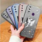 For Huawei Y6p Plated Gradient Glitter Butterfly Holder TPU Phone Case(Silver) - 2