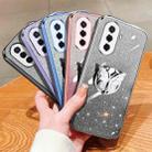 For Huawei Enjoy 50 Plated Gradient Glitter Butterfly Holder TPU Phone Case(Silver) - 2