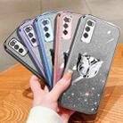 For Huawei Enjoy 20 Pro Plated Gradient Glitter Butterfly Holder TPU Phone Case(Sierra Blue) - 2