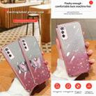 For Huawei Enjoy 20 Pro Plated Gradient Glitter Butterfly Holder TPU Phone Case(Sierra Blue) - 3