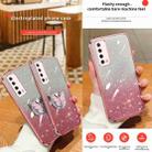 For Huawei Enjoy 20 SE 4G Plated Gradient Glitter Butterfly Holder TPU Phone Case(Pink) - 3