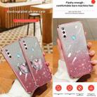 For Huawei Enjoy 10 Plus Plated Gradient Glitter Butterfly Holder TPU Phone Case(Pink) - 3