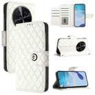 For Huawei nova 12i Rhombic Texture Flip Leather Phone Case with Lanyard(White) - 1