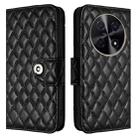 For Huawei nova 12i Rhombic Texture Flip Leather Phone Case with Lanyard(Black) - 2