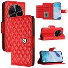For Huawei nova 12i Rhombic Texture Flip Leather Phone Case with Lanyard(Red) - 1