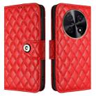 For Huawei nova 12i Rhombic Texture Flip Leather Phone Case with Lanyard(Red) - 2