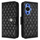 For Huawei nova 12s Rhombic Texture Flip Leather Phone Case with Lanyard(Black) - 2