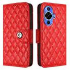 For Huawei nova 12s Rhombic Texture Flip Leather Phone Case with Lanyard(Red) - 2