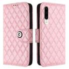 For Huawei P30 Rhombic Texture Flip Leather Phone Case with Lanyard(Pink) - 2