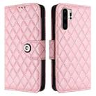 For Huawei P30 Pro Rhombic Texture Flip Leather Phone Case with Lanyard(Pink) - 2