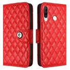 For Huawei P30 lite / nova 4e Rhombic Texture Flip Leather Phone Case with Lanyard(Red) - 2