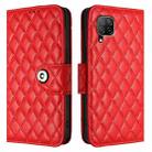 For Huawei P40 lite / nova 6 SE Rhombic Texture Flip Leather Phone Case with Lanyard(Red) - 2