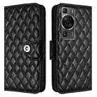 For Huawei P60 / P60 Pro Rhombic Texture Flip Leather Phone Case with Lanyard(Black) - 2