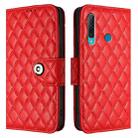 For Huawei Enjoy 9s / P Smart+ 2019 Rhombic Texture Flip Leather Phone Case with Lanyard(Red) - 2