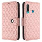 For Huawei Enjoy 9s / P Smart+ 2019 Rhombic Texture Flip Leather Phone Case with Lanyard(Coral Pink) - 2