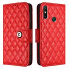 For Huawei Enjoy 20 SE / Y7a Rhombic Texture Flip Leather Phone Case with Lanyard(Red) - 2