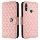 For Huawei Enjoy 20 SE / Y7a Rhombic Texture Flip Leather Phone Case with Lanyard(Coral Pink) - 2