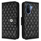 For Huawei Enjoy 50 / nova Y70 Plus Rhombic Texture Flip Leather Phone Case with Lanyard(Black) - 2