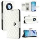 For Huawei Enjoy 50 Pro / nova Y90 Rhombic Texture Flip Leather Phone Case with Lanyard(White) - 1