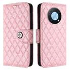 For Huawei Enjoy 50 Pro / nova Y90 Rhombic Texture Flip Leather Phone Case with Lanyard(Pink) - 2