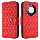 For Huawei Mate 60 Rhombic Texture Flip Leather Phone Case with Lanyard(Red) - 2