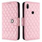 For Huawei Enjoy 10 Plus Rhombic Texture Flip Leather Phone Case with Lanyard(Pink) - 2