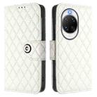For Huawei nova 14 Ultra 5G Rhombic Texture Flip Leather Phone Case with Lanyard(White) - 2
