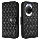 For Huawei nova 14 Pro 5G Rhombic Texture Flip Leather Phone Case with Lanyard(Black) - 2