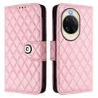 For Huawei nova 14 5G Rhombic Texture Flip Leather Phone Case with Lanyard(Pink) - 2