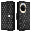 For Huawei nova 14 5G Rhombic Texture Flip Leather Phone Case with Lanyard(Black) - 2