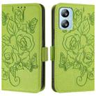 For Blackview A52 Embossed Rose RFID Anti-theft Leather Phone Case(Green) - 2