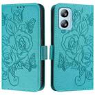 For Blackview A52 Embossed Rose RFID Anti-theft Leather Phone Case(Light Blue) - 2